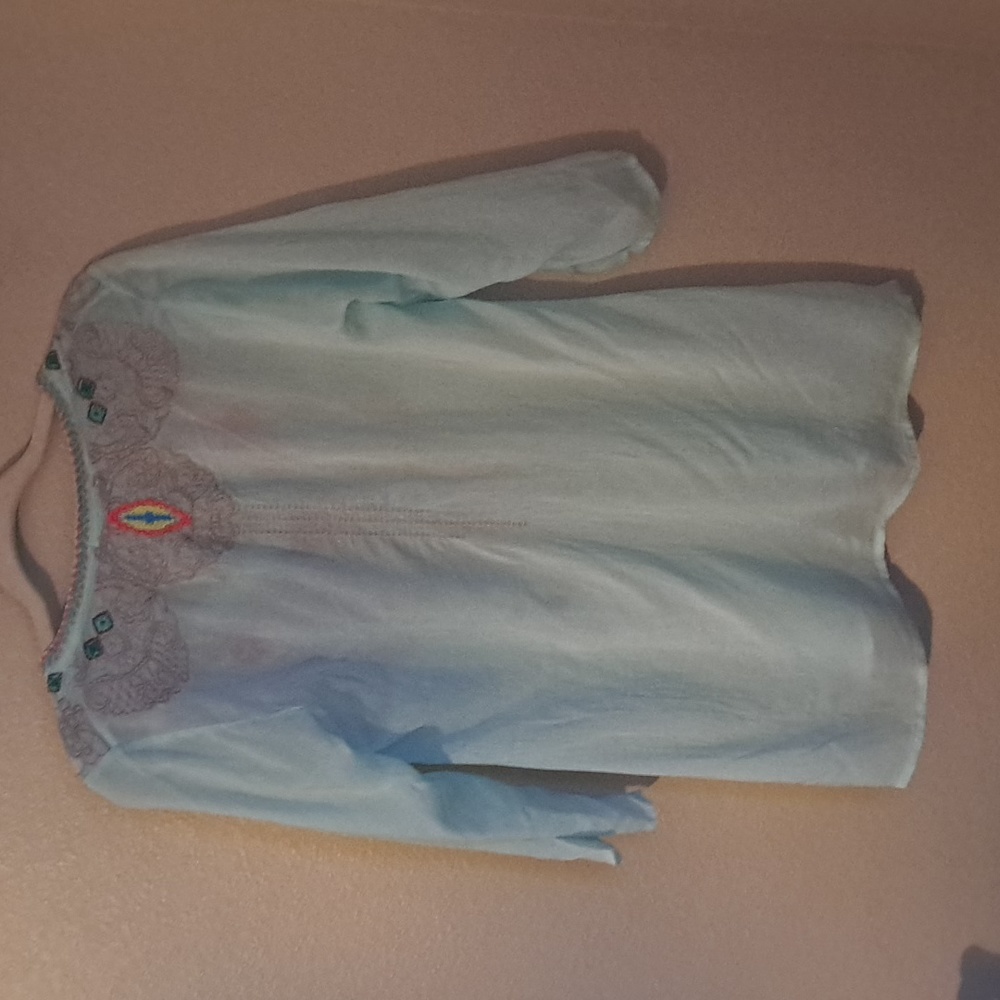 JOHNNY WAS Caribbean Blue Embroidered Tunic Size Xs - Picture 6 of 8